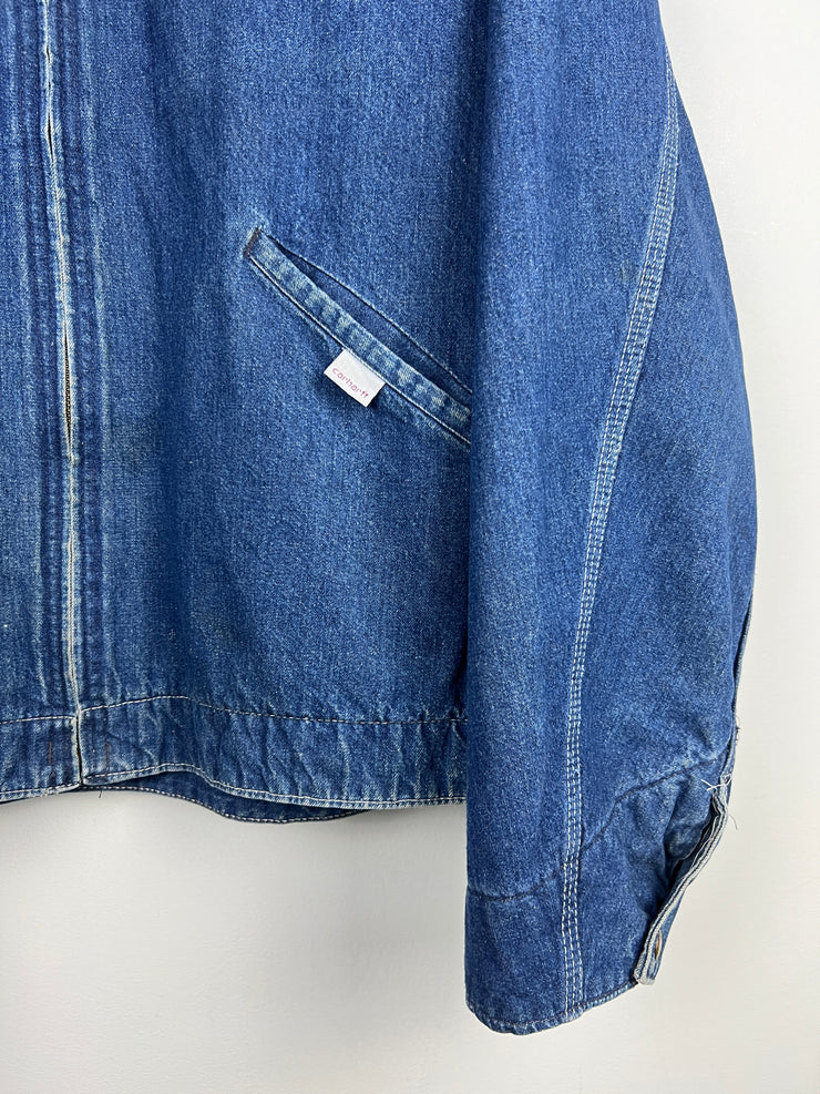 Vintage 80s Carhartt Detroit Blue Denim Work Jacket