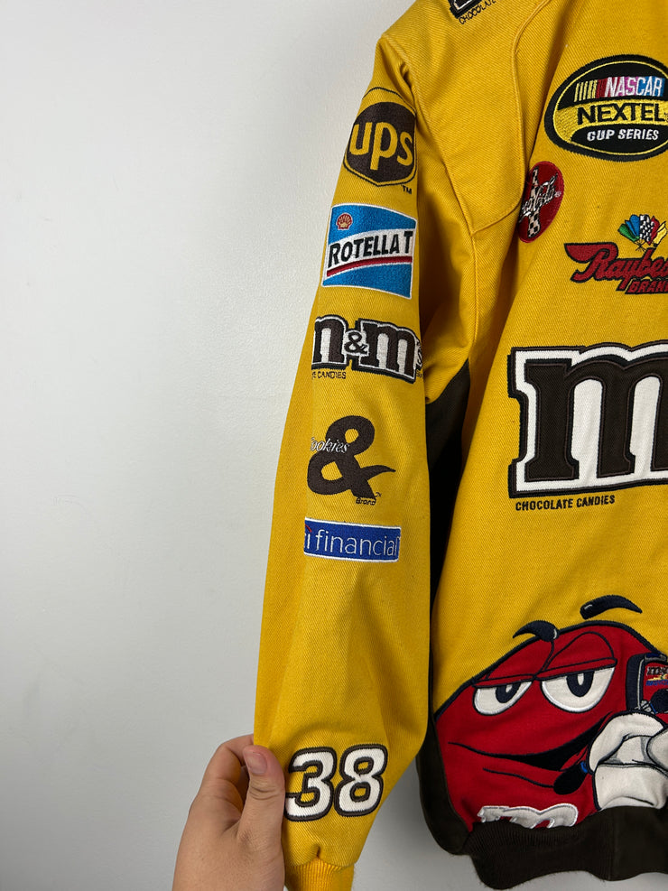 Vintage Nascar Jeff Hamilton Elliot Sadler M&M Yellow Racing Jacket