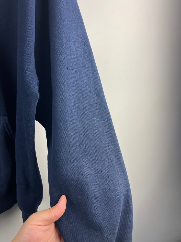 Vintage 90s Jerzees Blank Navy Zip Up Hoodie
