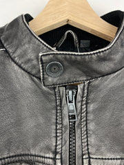 Vintage BKE Café Racer Grey Leather Jacket