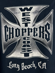 Vintage West Coast Choppers Long Beach Chrome Logo Navy Long Sleeve