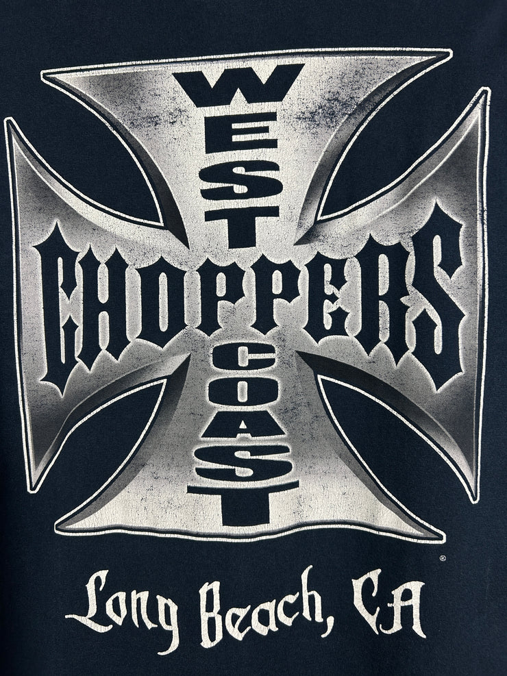 Vintage West Coast Choppers Long Beach Chrome Logo Navy Long Sleeve