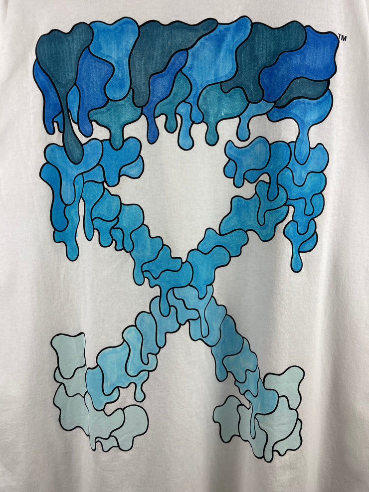 Off White Blue Marker Arrows White Tee