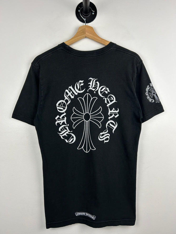 Chrome Hearts Cross Neck Logo Black Tee