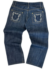 Vintage Dolce & Gabbana Embroidered Dark Wash Blue Denim Jeans