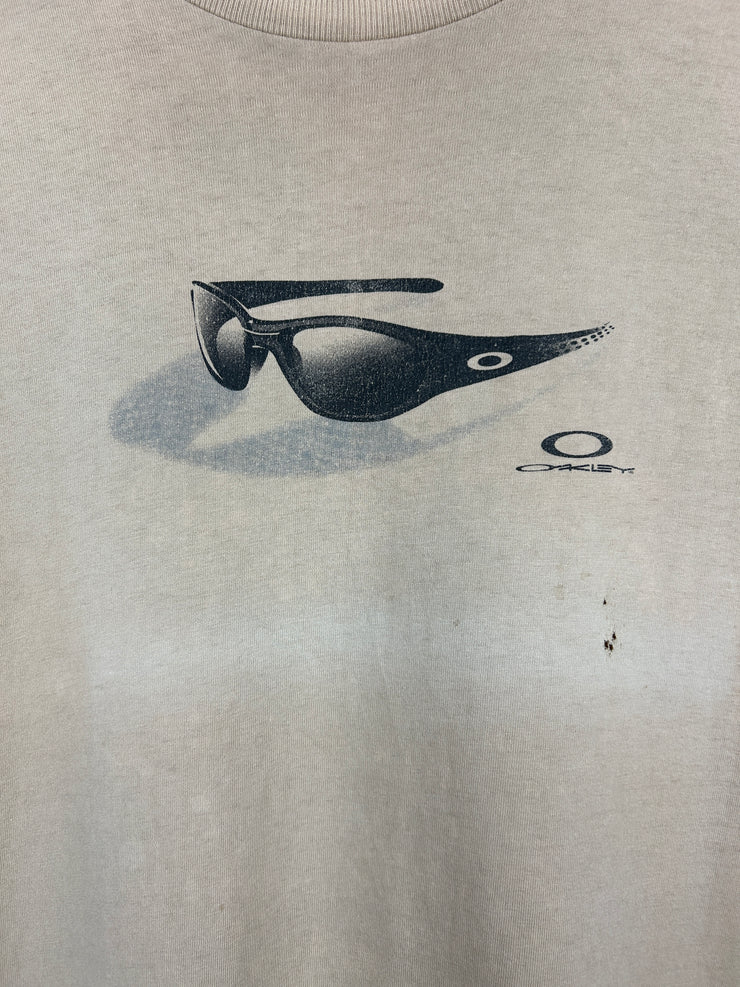 Vintage 90s Oakley Software Sunglasses Faded Beige Tee