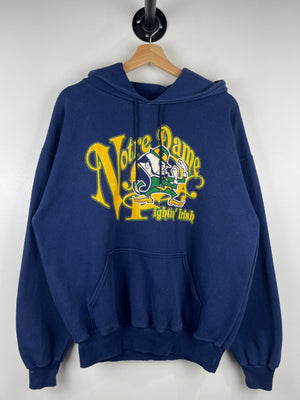 Vintage 90s Notre Dame Fightin Irish Navy Hoodie