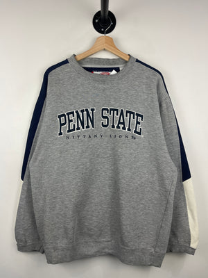 Vintage 90s Penn State Nittany Lions Embroidered Grey & Navy Crewneck
