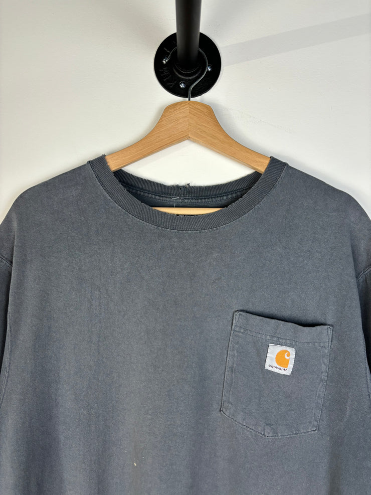 Vintage Carhartt Pocket Thrashed Grey Tee