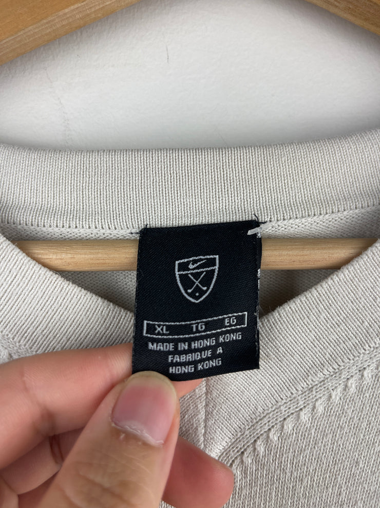 Vintage Nike Golf V-Neck Cream Crewneck