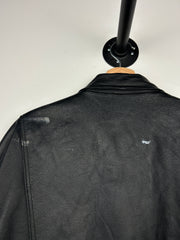 Vintage Daniel Marcus Black Cropped Leather Bomber Jacket