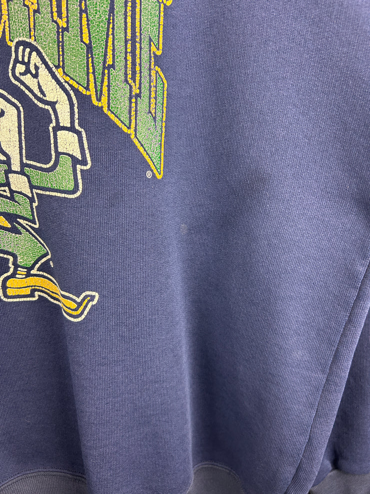 Vintage 90s Notre Dame Fighting Irish Navy Crewneck