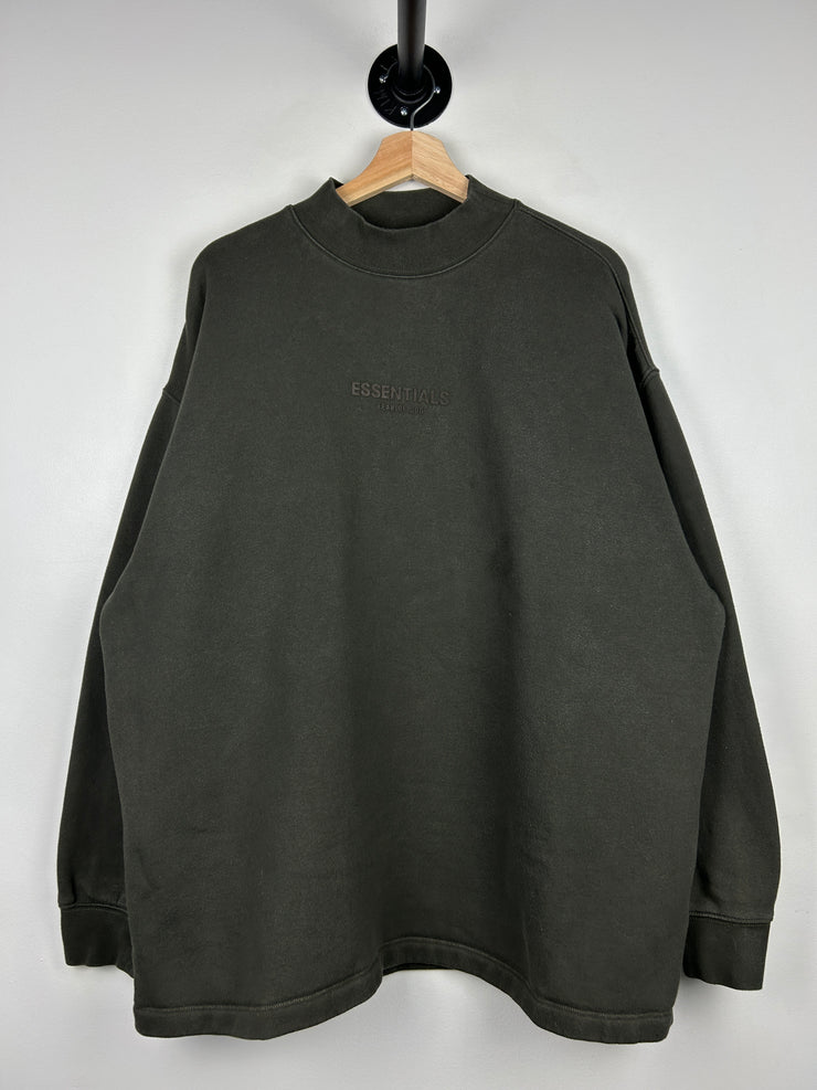 Fear Of God Essentials Off Black Relaxed Crewneck