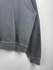 Vintage 90s No Fear Embroidered Thrashed Faded Grey Crewneck