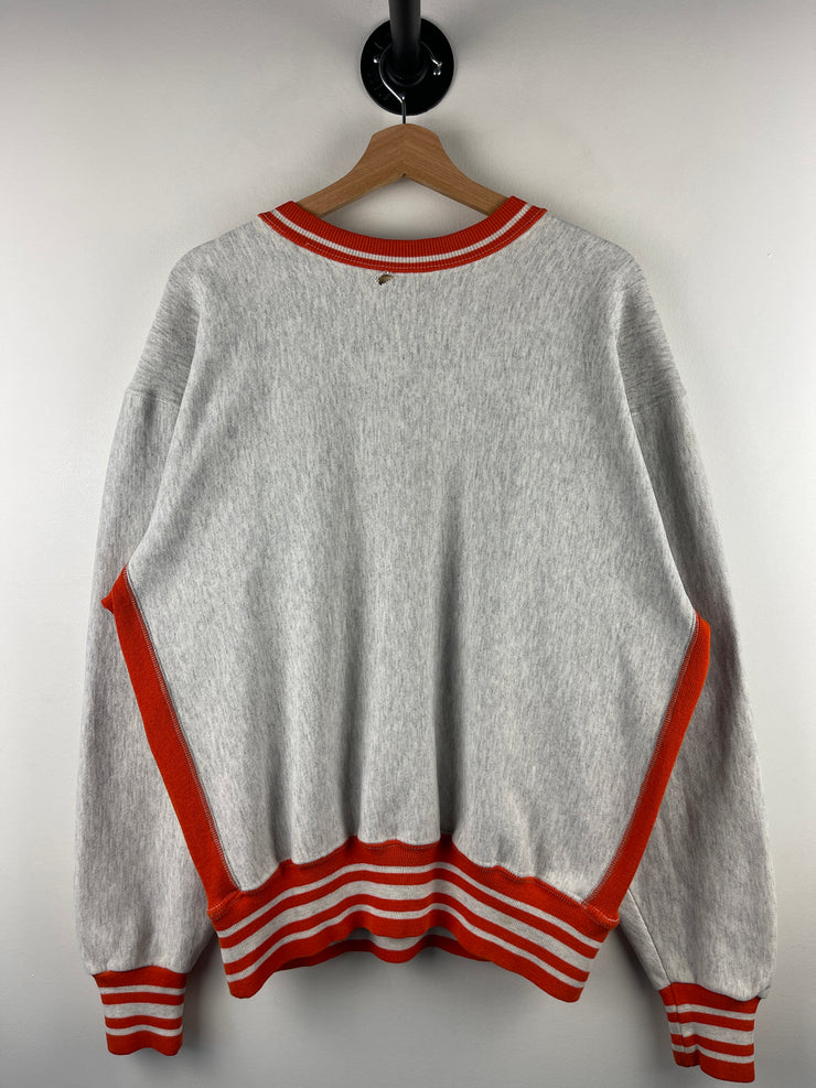 Vintage 90s Syracuse Orangemen Embroidered Orange & Grey Crewneck