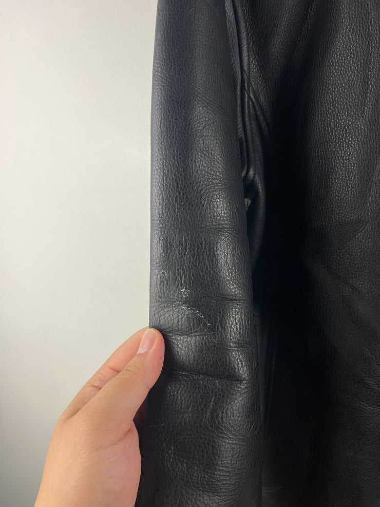 Vintage Eddie Bauer Black Leather Cropped Jacket