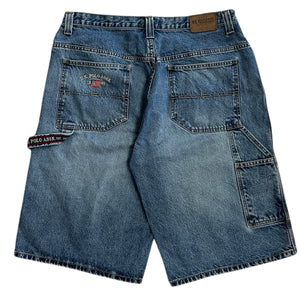 Vintage US Polo Assn Embroidered Baggy Blue Denim Carpenter Shorts
