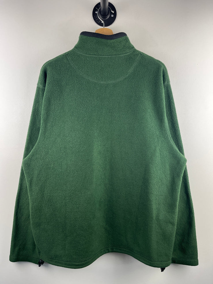 Vintage Old Navy Spellout Green Quarter Zip Fleece Sweater