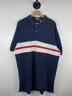 Vintage 90s Polo Ralph Lauren Striped Navy Polo Shirt