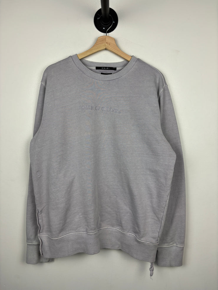 Ksubi North Of Nirvana Embroidered Grey Crewneck