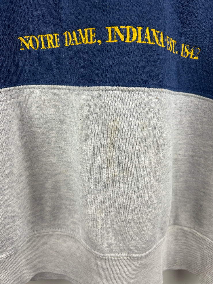Vintage 90s Nutmeg University Of Notre Dame Colour Blocked Crewneck