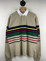 Noah Striped Beige Polo Rugby Long Sleeve