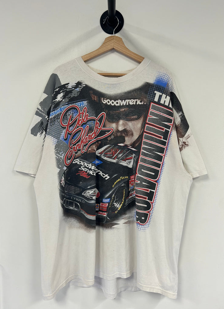 Vintage Nascar Dale Earnhardt The Intimidator AOP White Tee