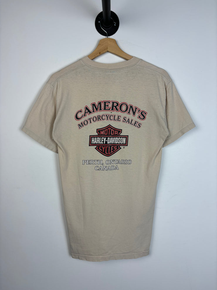 Vintage 2003 Harley Davidson Perth Cream Tee