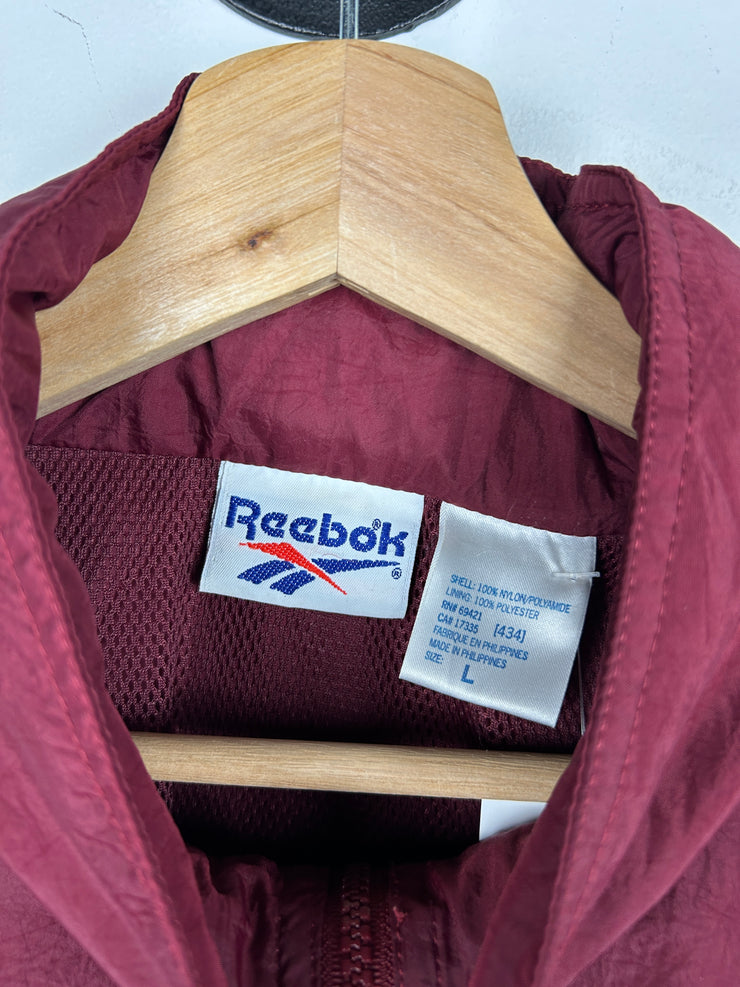 Vintage 90s Reebok Burgundy & Black Windbreaker