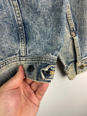 Vintage 90s Lee 1 Pocket Blue Denim Trucker Jacket