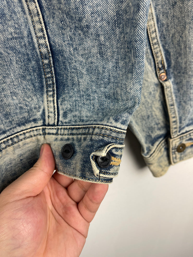 Vintage 90s Lee 1 Pocket Blue Denim Trucker Jacket