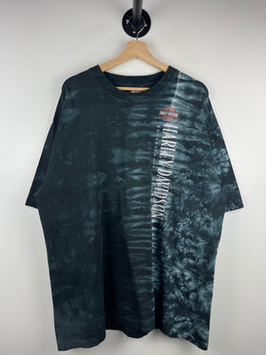 Vintage 2004 Harley Davidson Los Angeles California Tie Dye Black Tee