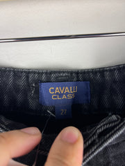 Cavalli Class By Roberto Cavalli Frayed Hem Women's Black Denim Shorts