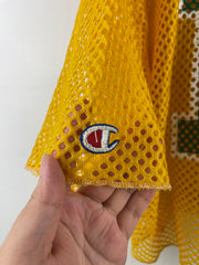 Vintage 80s Champion Yellow Mesh Cropped Football Jersey