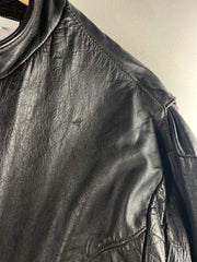 Vintage 80s Moto Café Racer Black Leather Jacket
