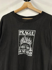 Vintage 1991 Prague On My Mind Art Black Tee