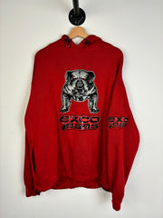 Vintage Y2K Exco Jeans Embroidered Dog Red Hoodie