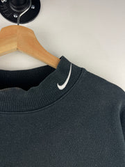 Vintage 90s Nike Spellout Swoosh Black Crewneck