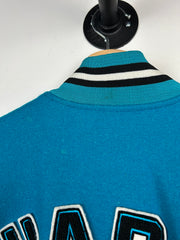 Vintage 80s NHL Shain San Jose Sharks Teal Leather Varsity Jacket