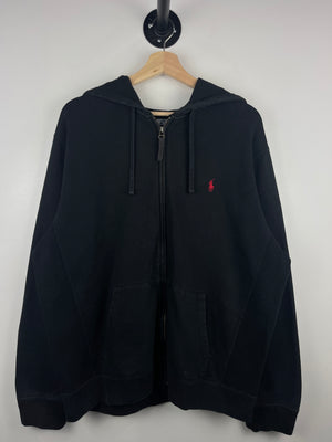 Vintage 90s Polo Ralph Lauren Black Zip Up Hoodie