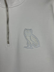 OVO Owl White Quarter Zip Sweater