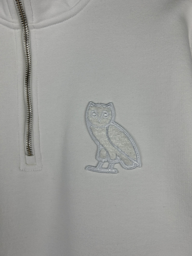 OVO Owl White Quarter Zip Sweater