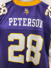 Vintage NFL Reebok Minnesota Vikings Peterson Purple Football Jersey