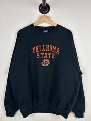 Vintage Oklahoma State University Embroidered Black Crewneck