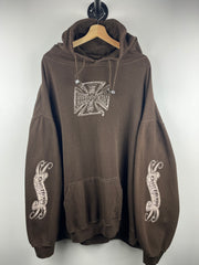 Vintage West Coast Choppers Choppers For Life Por Vida Brown Hoodie