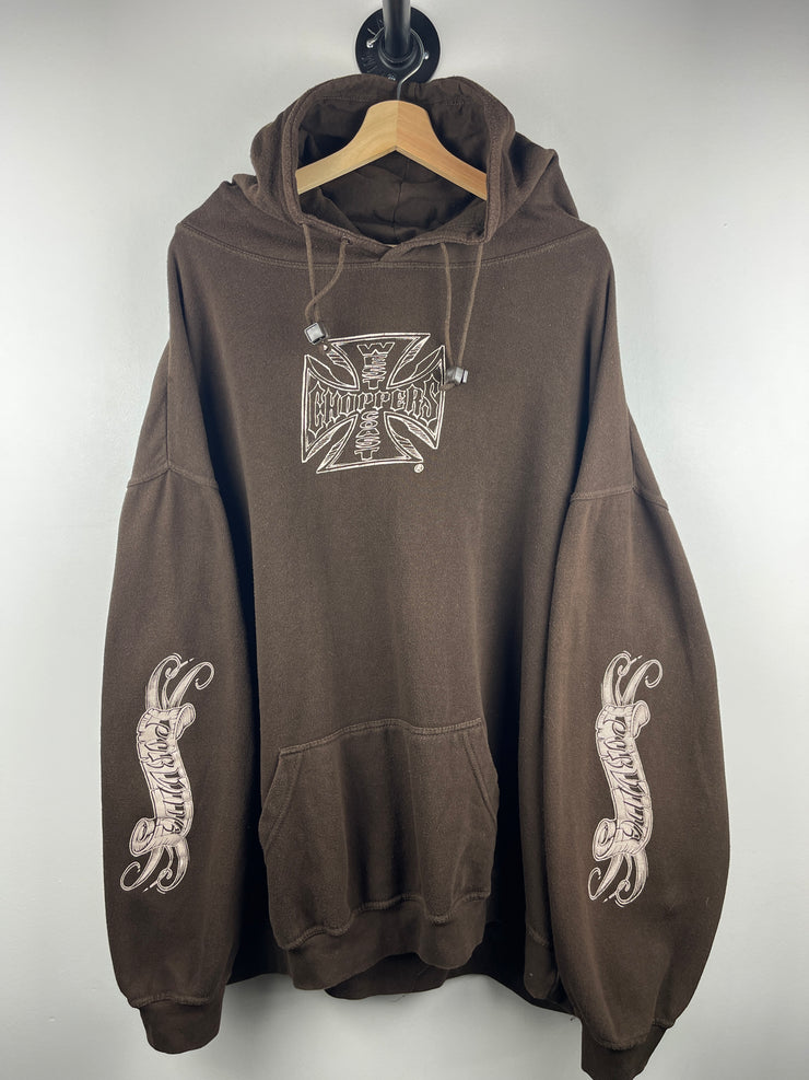 Vintage West Coast Choppers Choppers For Life Por Vida Brown Hoodie
