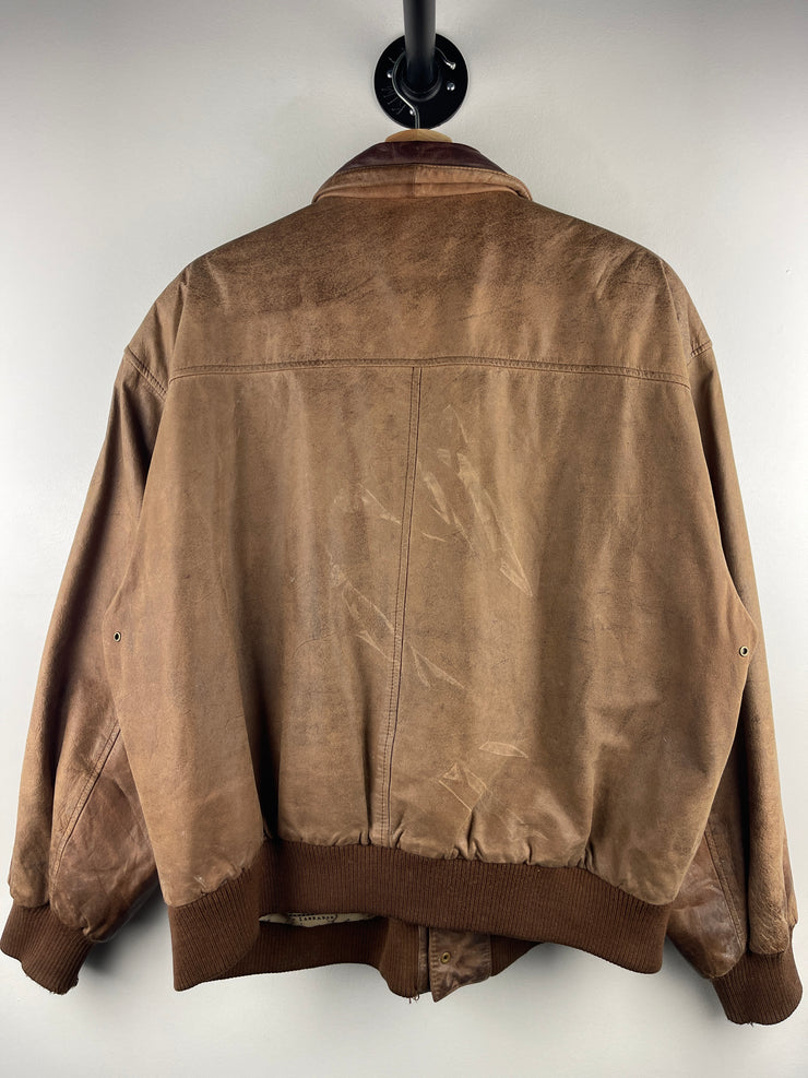 Vintage 90s G-III Brown Leather Bomber Jacket
