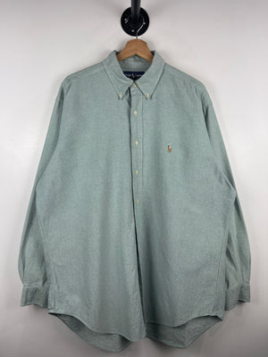 Vintage 90s Polo Ralph Lauren Yarmouth Green Long Sleeve Button Up Shirt