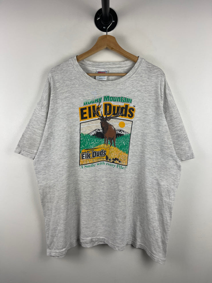 Vintage 90s Rocky Mountain Elk Duds Grey Tee