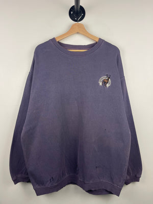 Vintage 90s Outdoor Life Deer Embroidered Purple Crewneck